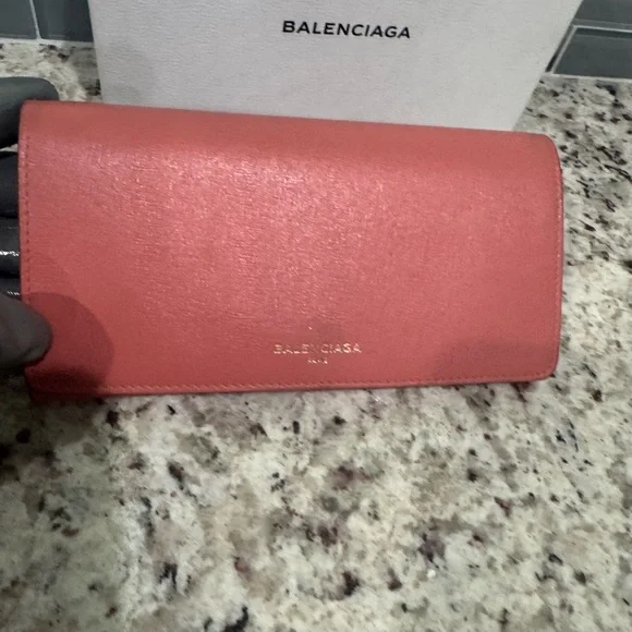 Balenciaga Pink lambskin leather Wallet with COA - Picture 8 of 11